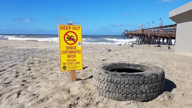 Keep Out Sign in Southern San Diego beach near the U.S & Mexican Border (Credit: Wildcoast.org)